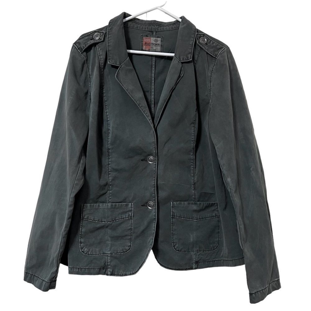 Ruff Hewn Olive Canvas Blazer size XL